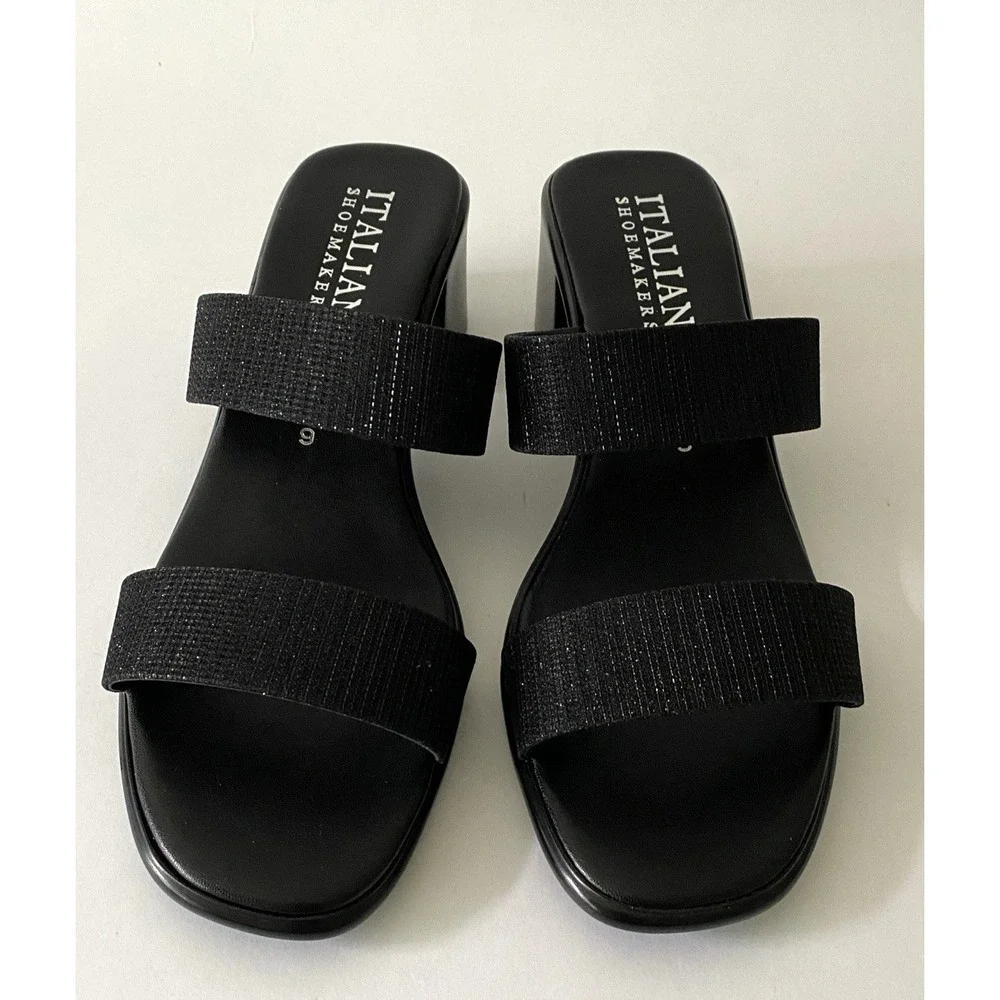 Italian Shoemakers Frannie Womens Sz 9 Chunky Block Heel Strapped Sandal Formal